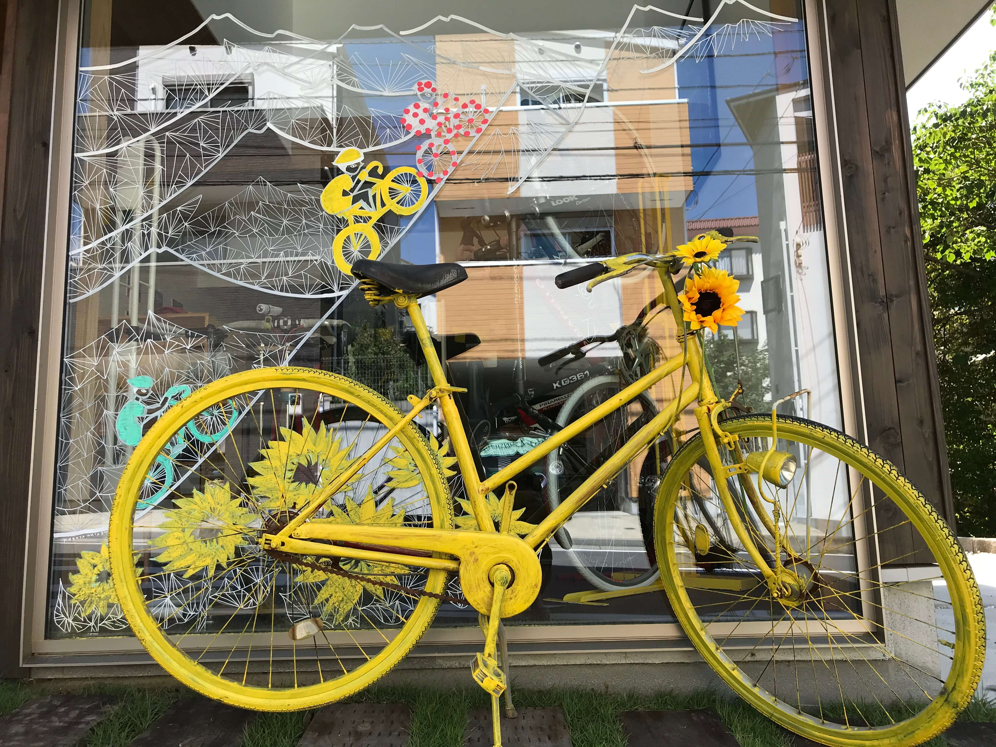 ツールデコレーション黄色い自転車